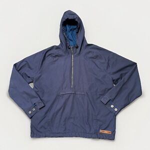 Iron and Resin Freedom Riders Mens XL Navy Blue Hooded Anorak‎ Jacket